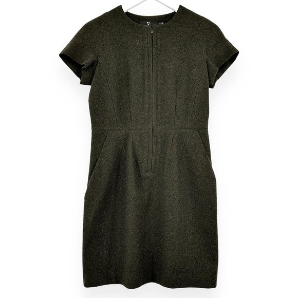 Jil Sander Dresses & Skirts - Jil Sander for Uniqlo Dark Green Wool Mini Dress sz S